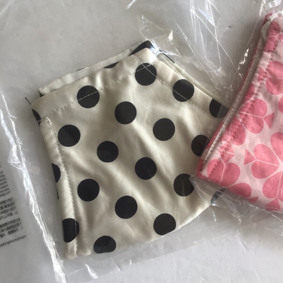 KATE SPADE PICTURE DOT AND SPADE FLOWER FABRIC NON MEDICAL FACE MASK SET NWT - Picture 7 of 11
